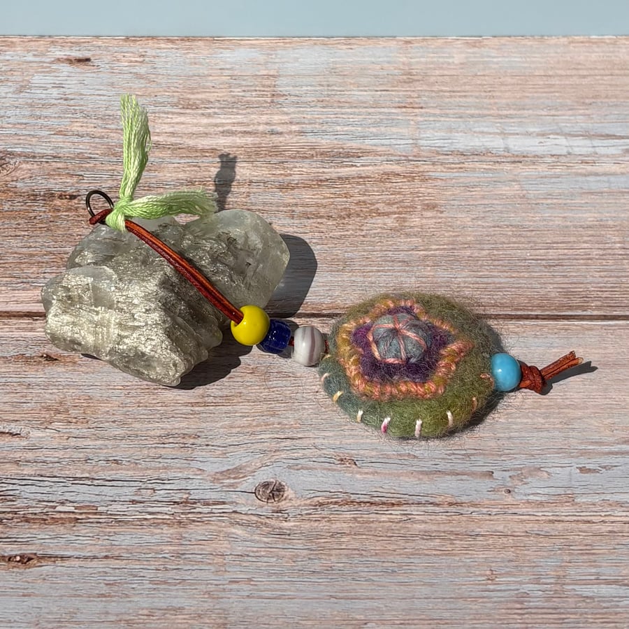 Felted Stress Relief Charm - Green Star