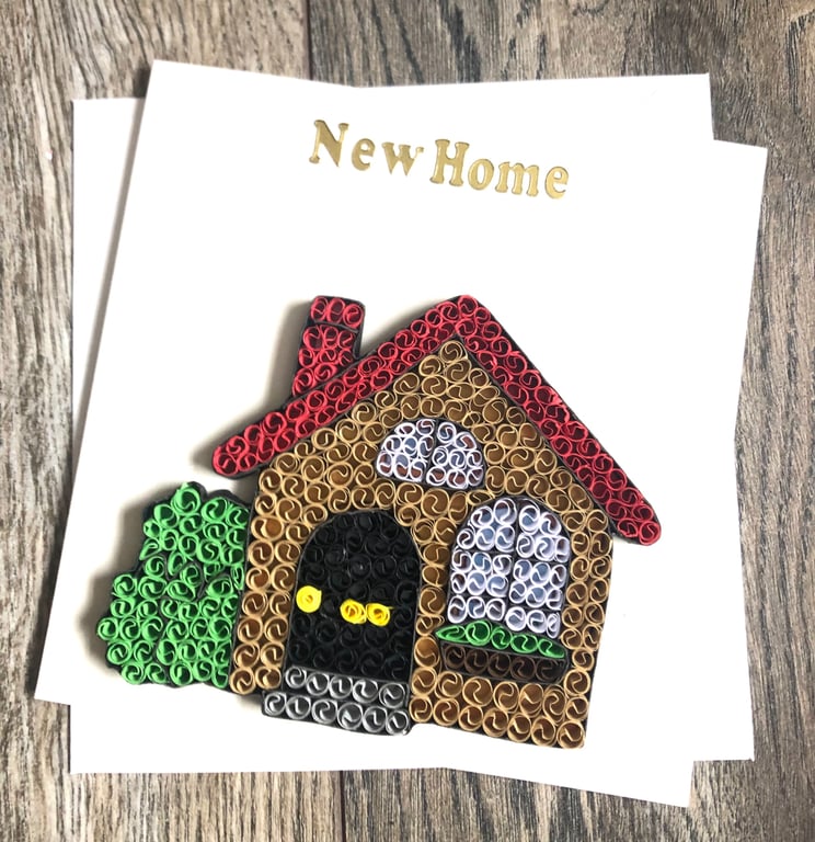 Stunning Handmade Quilled New Home Card