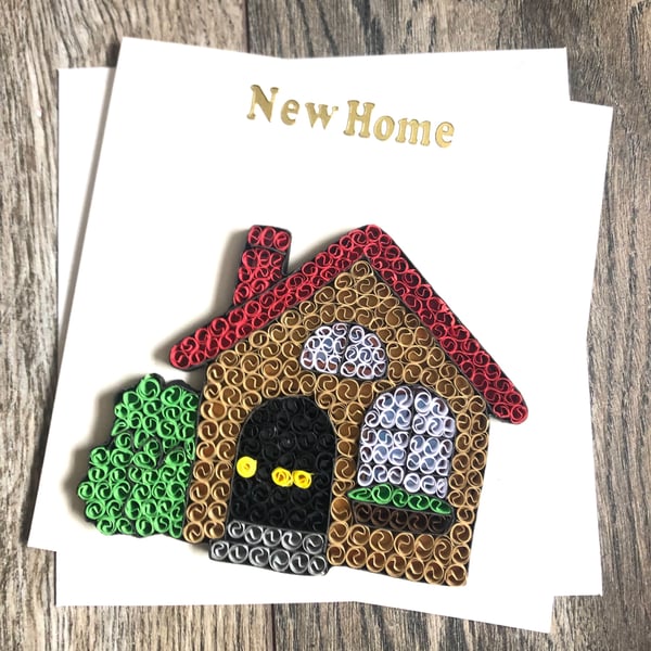 Stunning Handmade Quilled New Home Card