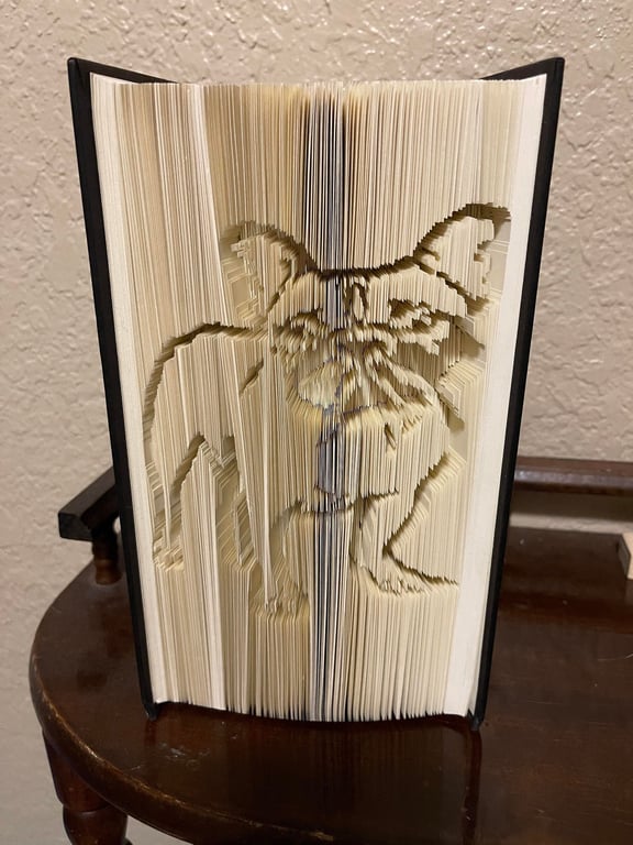 French Bulldog, Frenchie Dog CUT & FOLD Book Folding Pattern - EMAILED PDF