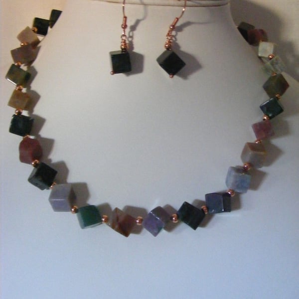 Multi Colour Jasper Gemstone Jewellery Set