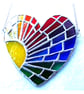 Sun Heart Suncatcher Stained Glass Rainbow Rays Handmade 007 - Image 5