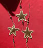 Gold star decorations.Christmas. Gold. Recycled. Handmade 