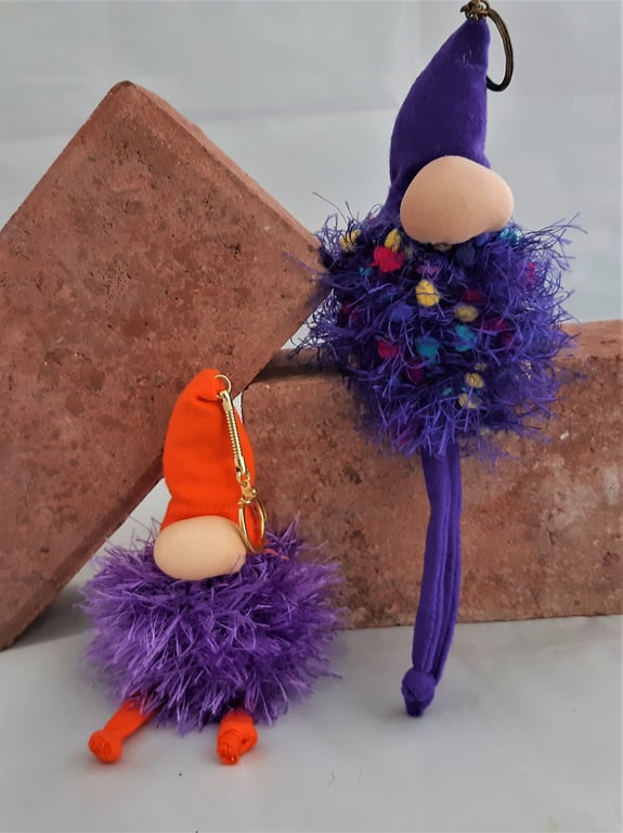 Lavender Scented Gnome Keyrings - Purple Beard