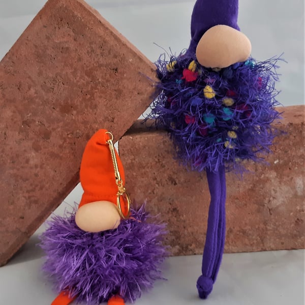 Lavender Scented Gnome Keyrings - Purple Beard