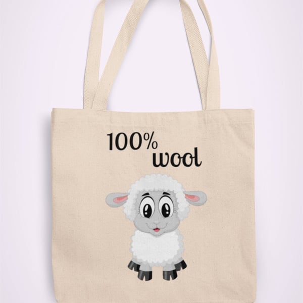 100% WOOL Tote Bag Reusable Cotton bag - funny birthday present gift 