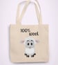 100% WOOL Tote Bag Reusable Cotton bag - funny birthday present gift  - Image 1