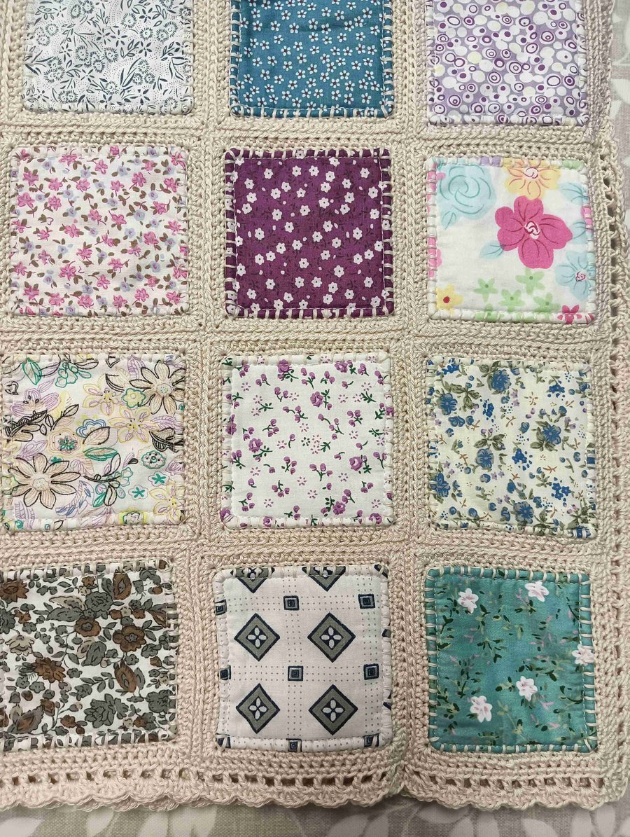 Fusion quilted baby blanket.