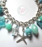 Blues, Greens & Silver Seashell Charm Bracelet  - Image 2