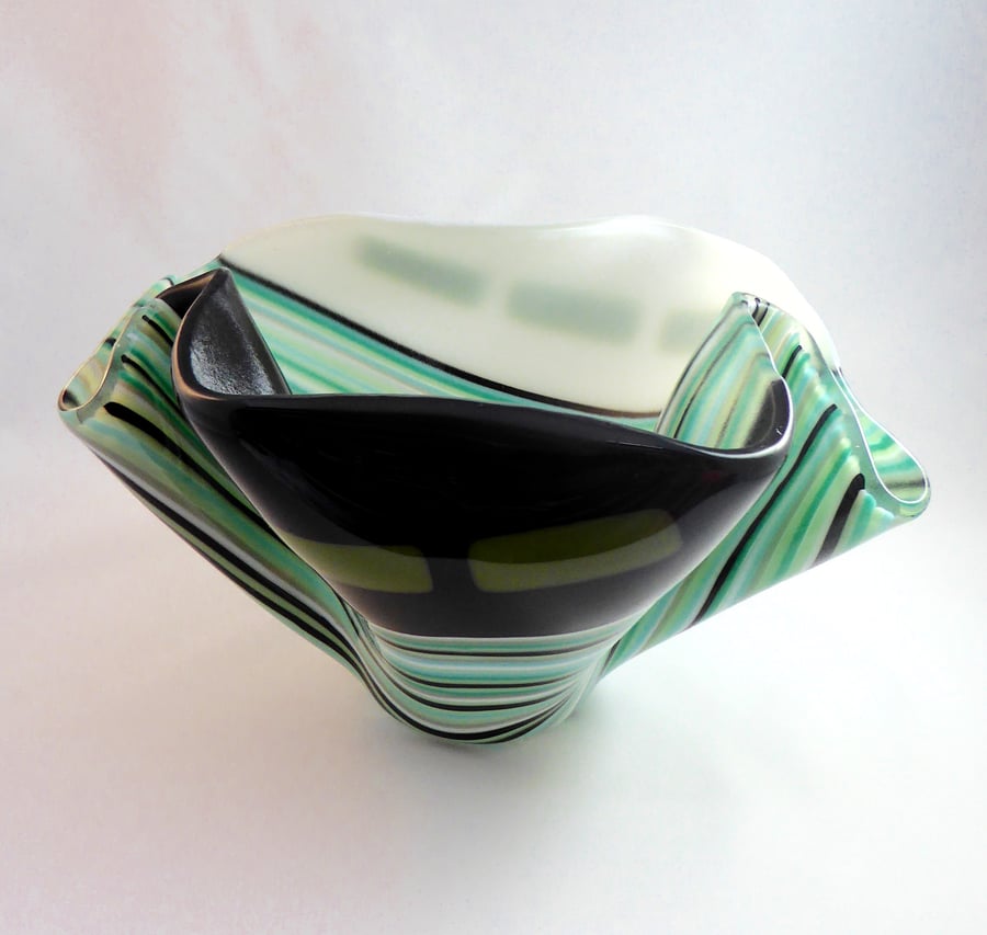 Ripple Fused Glass Vase or Bowl