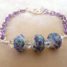 Lampwork and Swarovski Bracelet