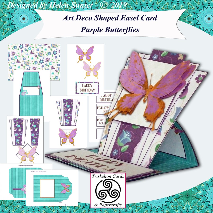 Card Making Kit Art Deco Shaped Easel Card Making Kit with Envelope 