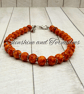 Orange Glass Bead Bracelet – Handmade Stackable Beaded Jewellery
