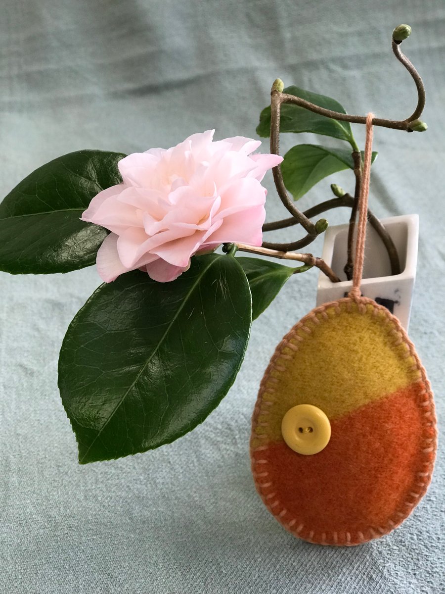 Felt Easter egg decoration with vintage buttons