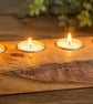 Handmade live edge Apple wood  tealight holder. 4 x Candles 