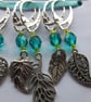 Leaf Charm Stitch Markers, Knitting Crochet Notions, Set of 5