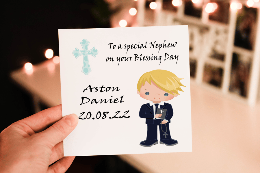 Nephew Blessing Day Card, Congratulations for Naming Day, Naming Day Card