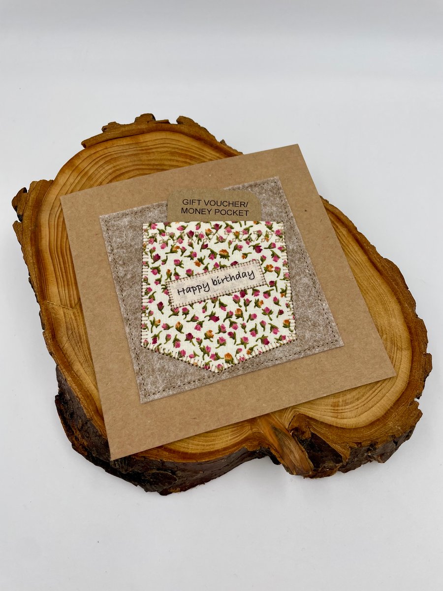 Birthday money or gift card pocket card