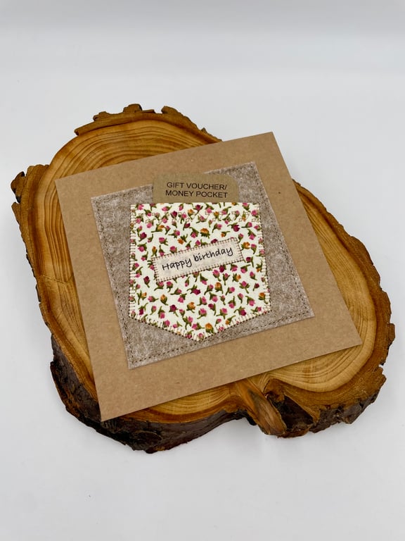 Birthday money or gift card pocket card