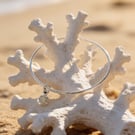 Coastal Sand Collar Sterling Silver Charm Bangle