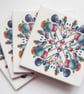 4 x Multicoloured Bubble Pattern Ceramic Tile Coasters with Cork Backing - Image 4