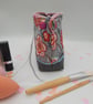 Bright floral makeup bag,  boxed grey denim bottom with sequins - Image 5