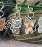 Cat Stitch Markers For Knitting and Crocheting (Set of 6).
