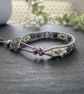 Bracelet ,Pretty lilac beaded leather wrap adjustable boho bracelet  - Image 6