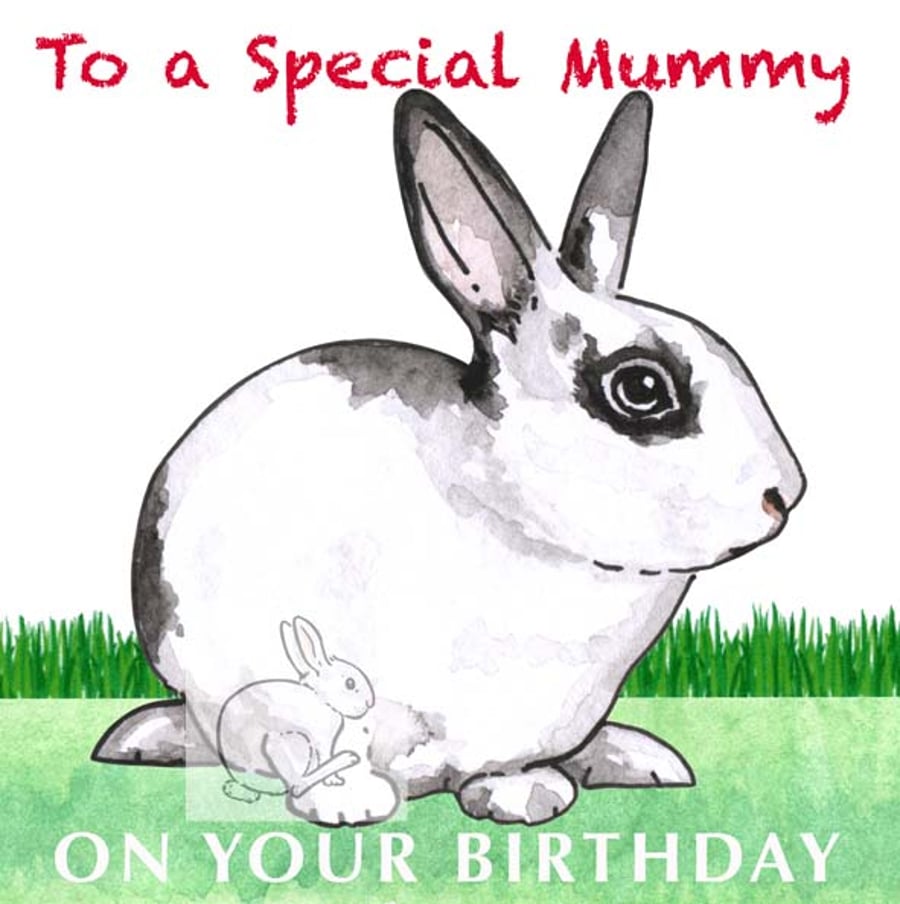 Patch the Rabbit - Special Mummy Birthday Card