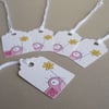 pink bird decorative gift tags