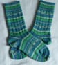 Hand-cranked Knitted Ribbed Wool Socks Size 6 to 7 - Image 4