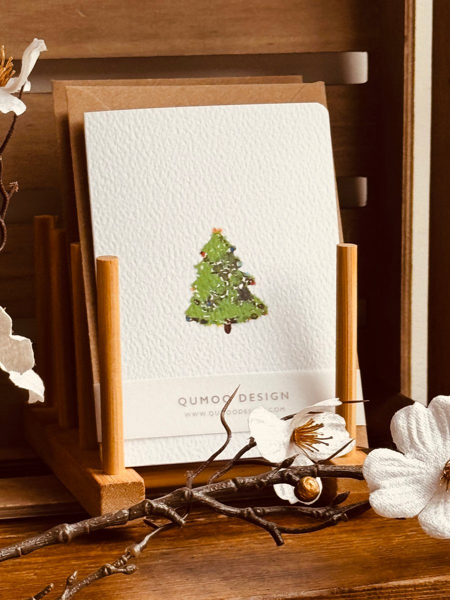 Christmas Card Christmas Tree watercolour style (QM 312)