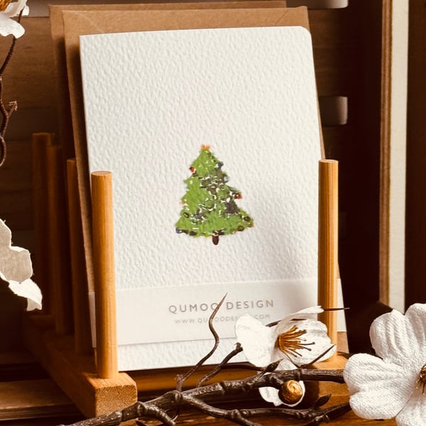 Christmas Card Christmas Tree watercolour style (QM 312)
