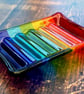 Handmade Fused Glass Rainbow Striped Soap Dish - Colourful Glass - Rainbow Decor - Image 5