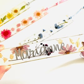 Custom pressed flower bookmark, personalised bookmark, made to order gifts
