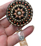 Hand painted mandala Badge Reel