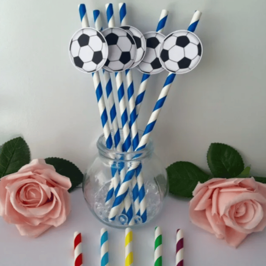 Football Straws, Football Party Table Decor, Football Table Decor  