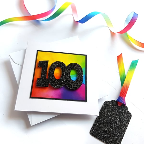 Age 100 Rainbow Birthday Card