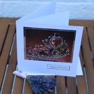 Pink Tiara birthday card, Photographic card,  6x6" card & envelope