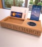 Oak Wireless Charging Desk Organiser – Personalised Valet Tray - Image 1