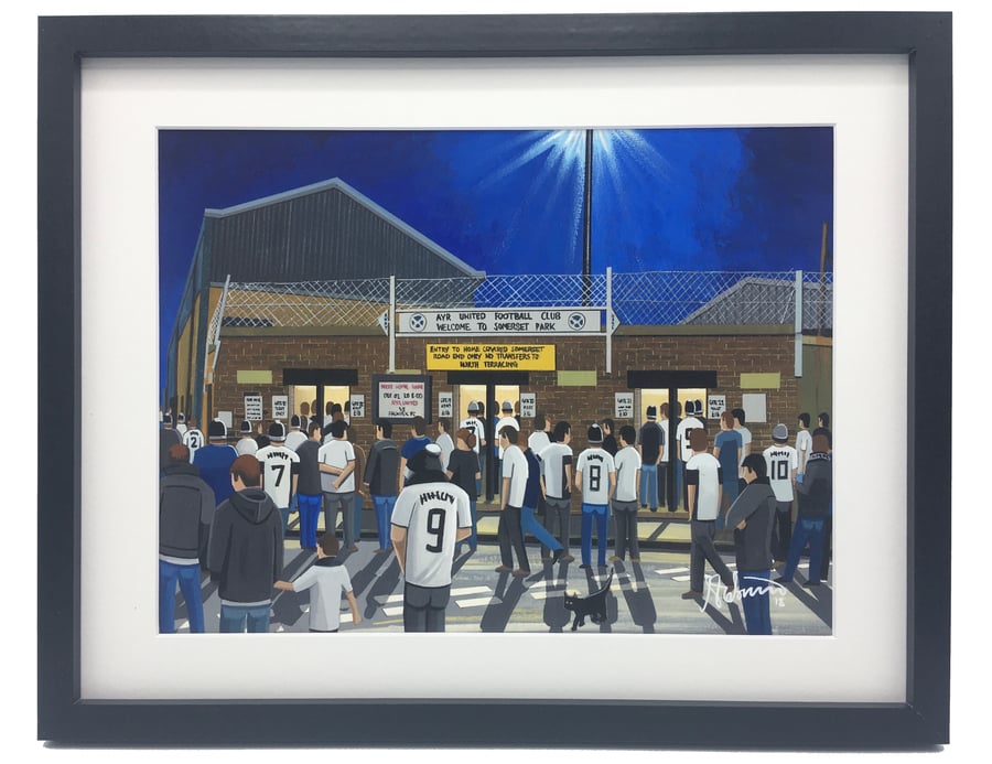 Ayr Utd F.C, Somerset Park. Framed, Football Art Print.