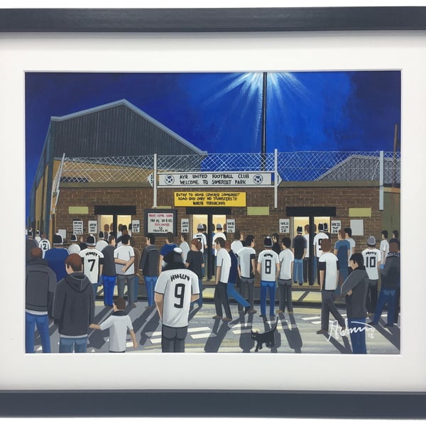 Ayr Utd F.C, Somerset Park. Framed, Football Art Print.