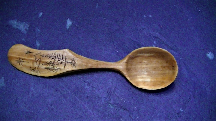 Handcarved Birch Soup Spoon