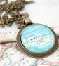 Map Wanderlust Necklace Personalised Statement Necklace with custom Map Location - Image 3