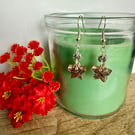 Small Star and Metal Drop Earrings Dainty Earrings