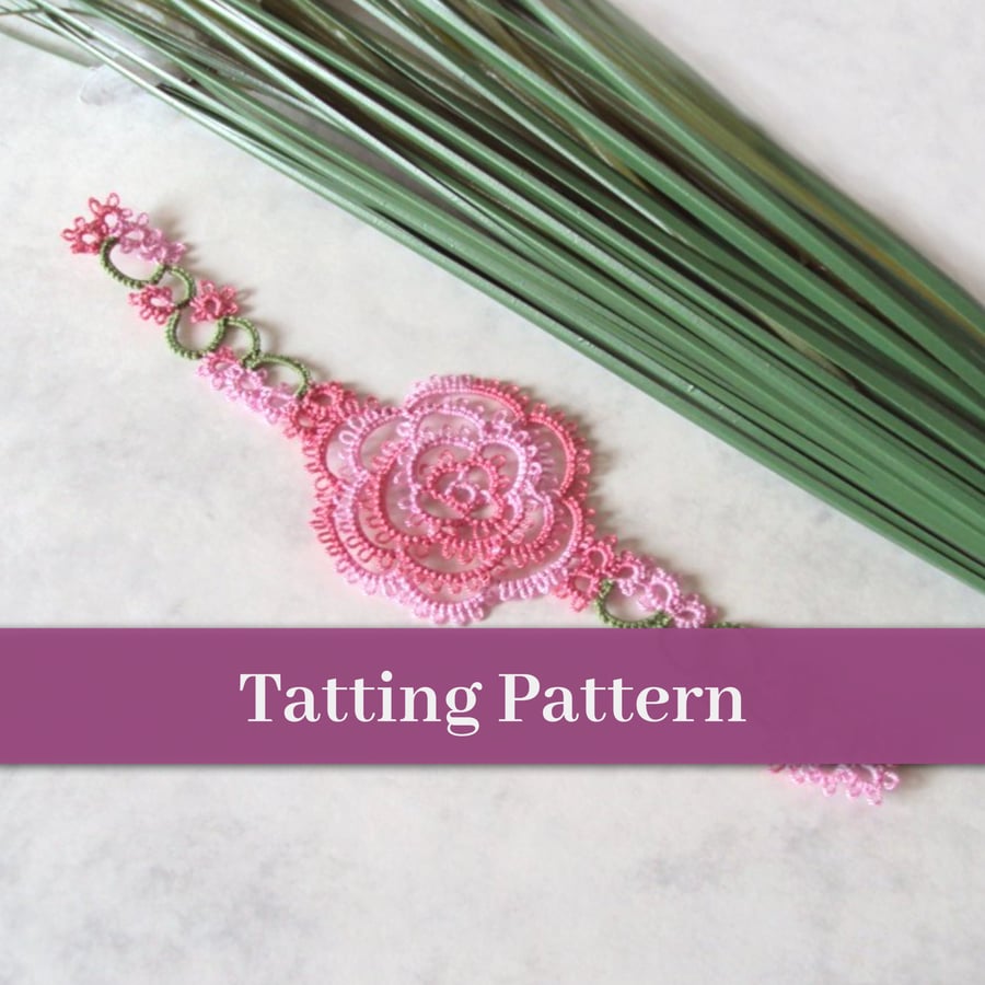 PDF Tatting Pattern - Rosa Bookmark - Intermediate
