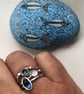 Blue Topaz Stack Ring, pebble ring, sea themed jewelery, gift for her, ocean,  - Image 2