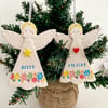 Pre-order personalised Ceramic Angel Pottery Christmas decoration snowflakes