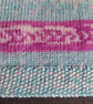 Hand Knitted Baby Blanket Pink Blue Cream Fair Isle Pram Blanket Gift - Image 8
