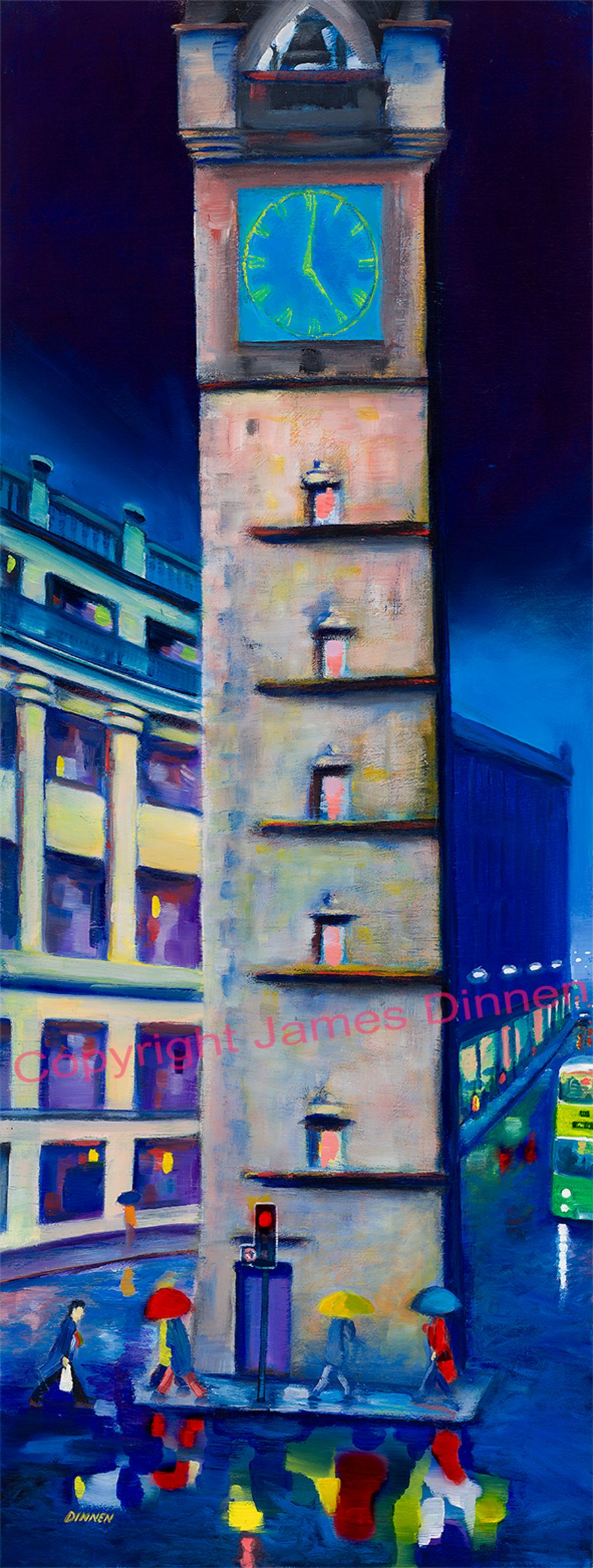 Long Limited Edition Signed Giclee Print , Glasgow Cross (free uk pp)